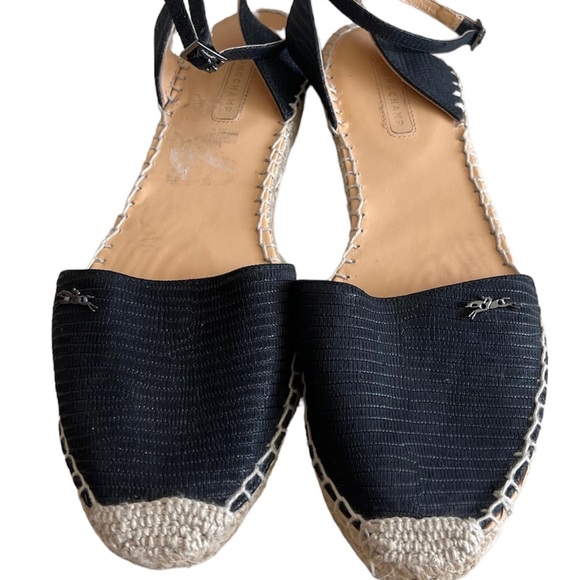 Longchamp Shoes - Longchamp black eather espadrilles women’s size  9.5